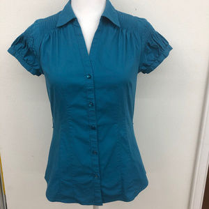💎 7/$10 KoolHearts Aqua Blue Blouse